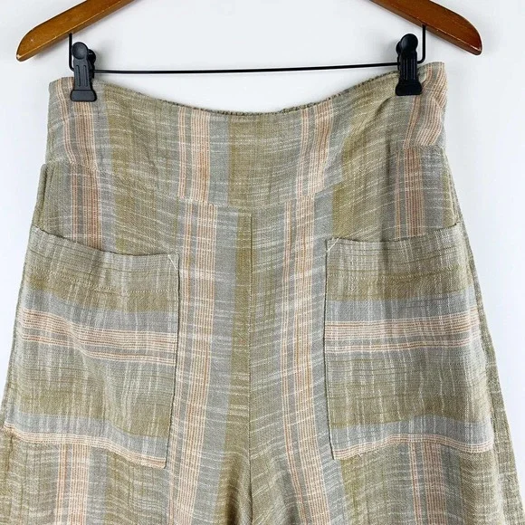 Free People Moonlight Pull On Pants Women’s Size Large Palazzo Pants Linen Blend - Picture 4 of 7